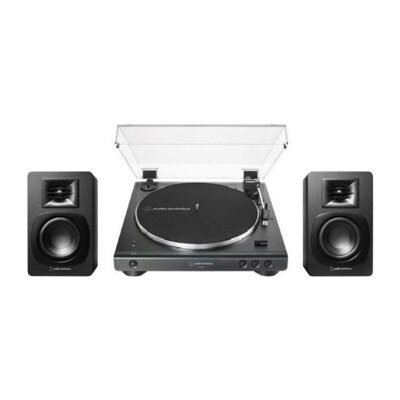 Zestaw Stereo Gramofon Audio-Technica A-T LP60X BT + Aktywne Kolumny Podstawkowe Audii-Technica A-T SP3 X CZ+CZ