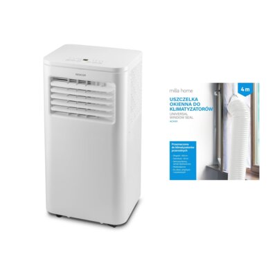Klimatyzator SENCOR SAC MT7048C 3 Tryby pracy Funkcja Sleep Osuszanie Sterowanie smartfonem Timer Wi-Fi + Uszczelka okienna MILLA HOME do klimatyzatorów przenośnych ACA101